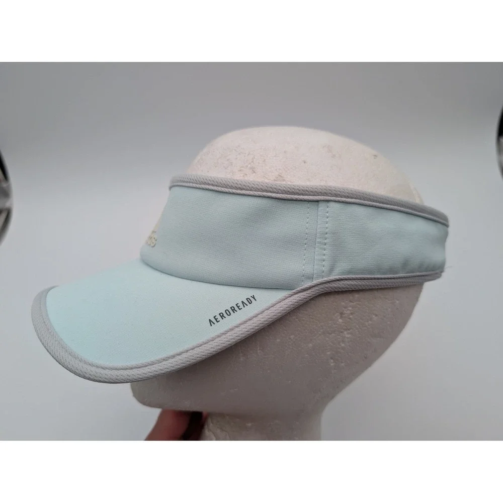 Adidas Aeroready Women Light Blue Grey Athletic Golf Tennis Running Visor Hat